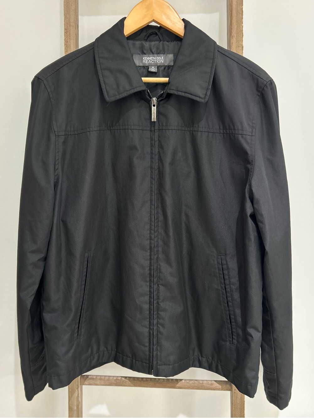 Kenneth Cole Reaction Men's Black Lightweight Full Zip Jacket Men Sz M Classic